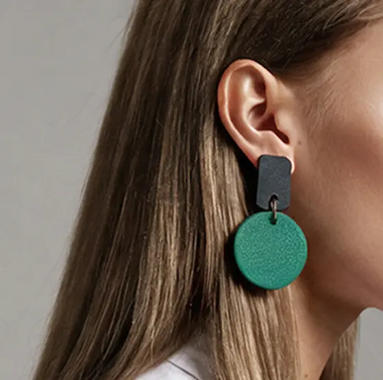 Pendientes artesanales verdes y negros Sokhari